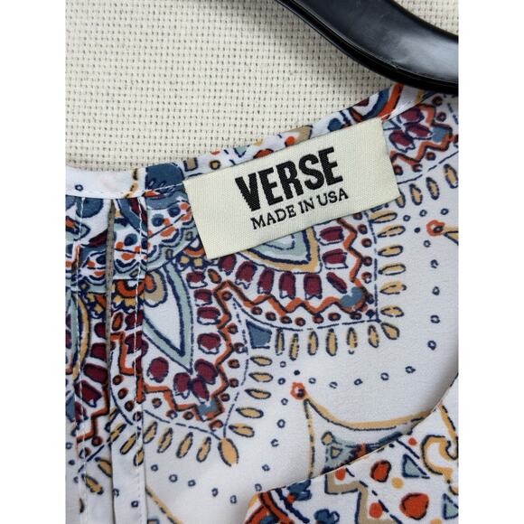 Women's Verse Top Blouse Sz L Sleeveless Lightweight Boho Aztec Print Pullover - Picture 8 of 12